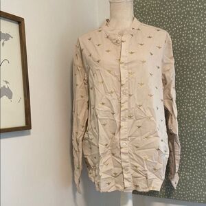 Disney Parks Beige Aladdin Genie Lamp Print Long Sleeve Tunic Size XL